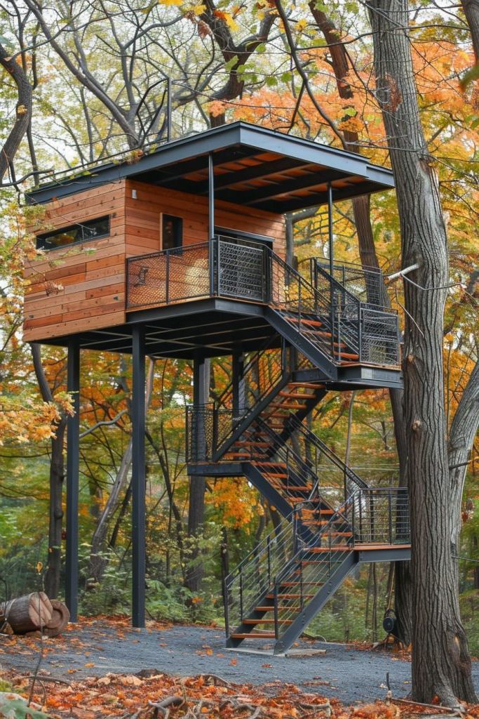 Sleek Steel and Wood Cabin Design - photo 4