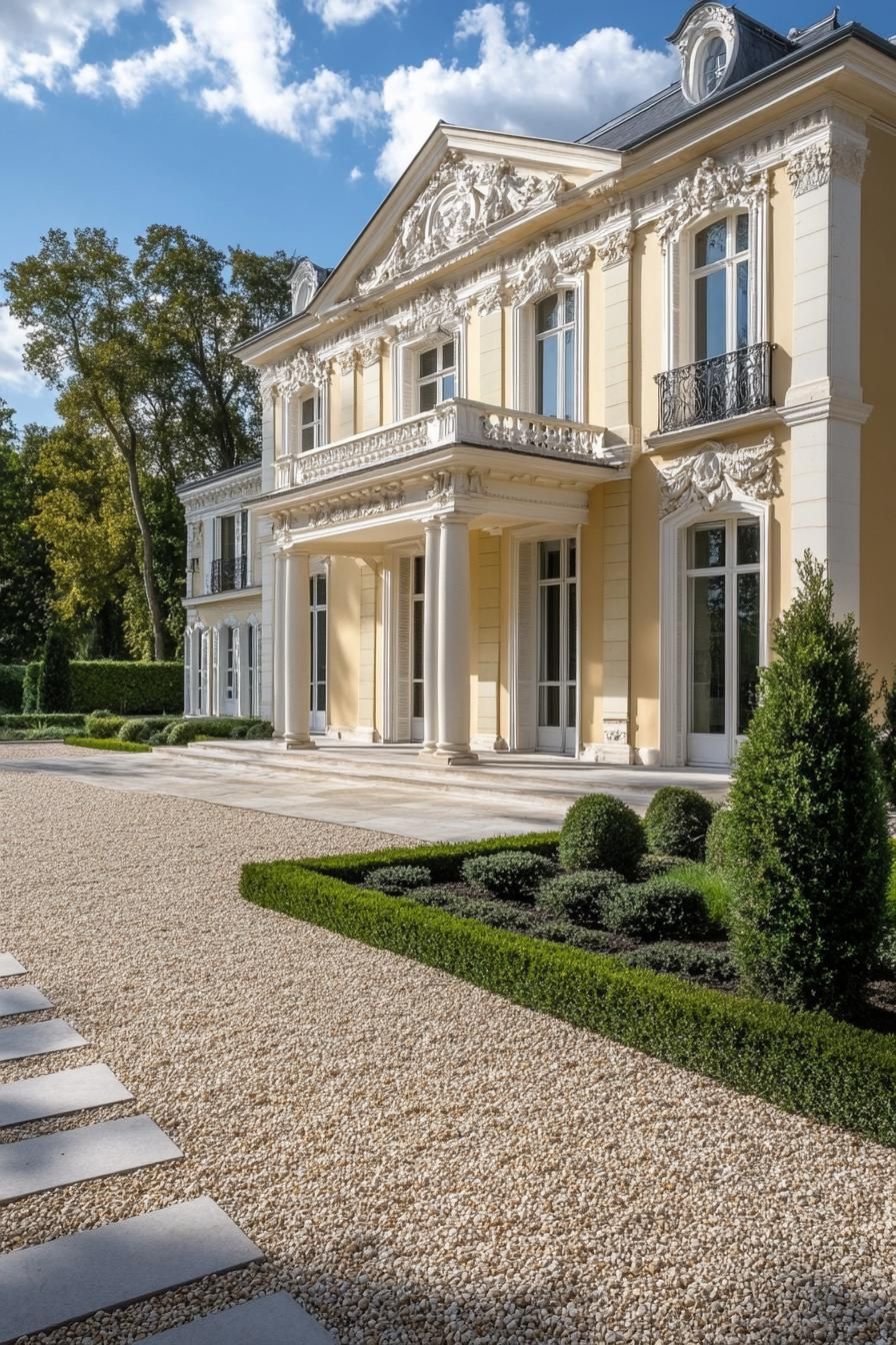 Grand French Mansion Seen From a Distance