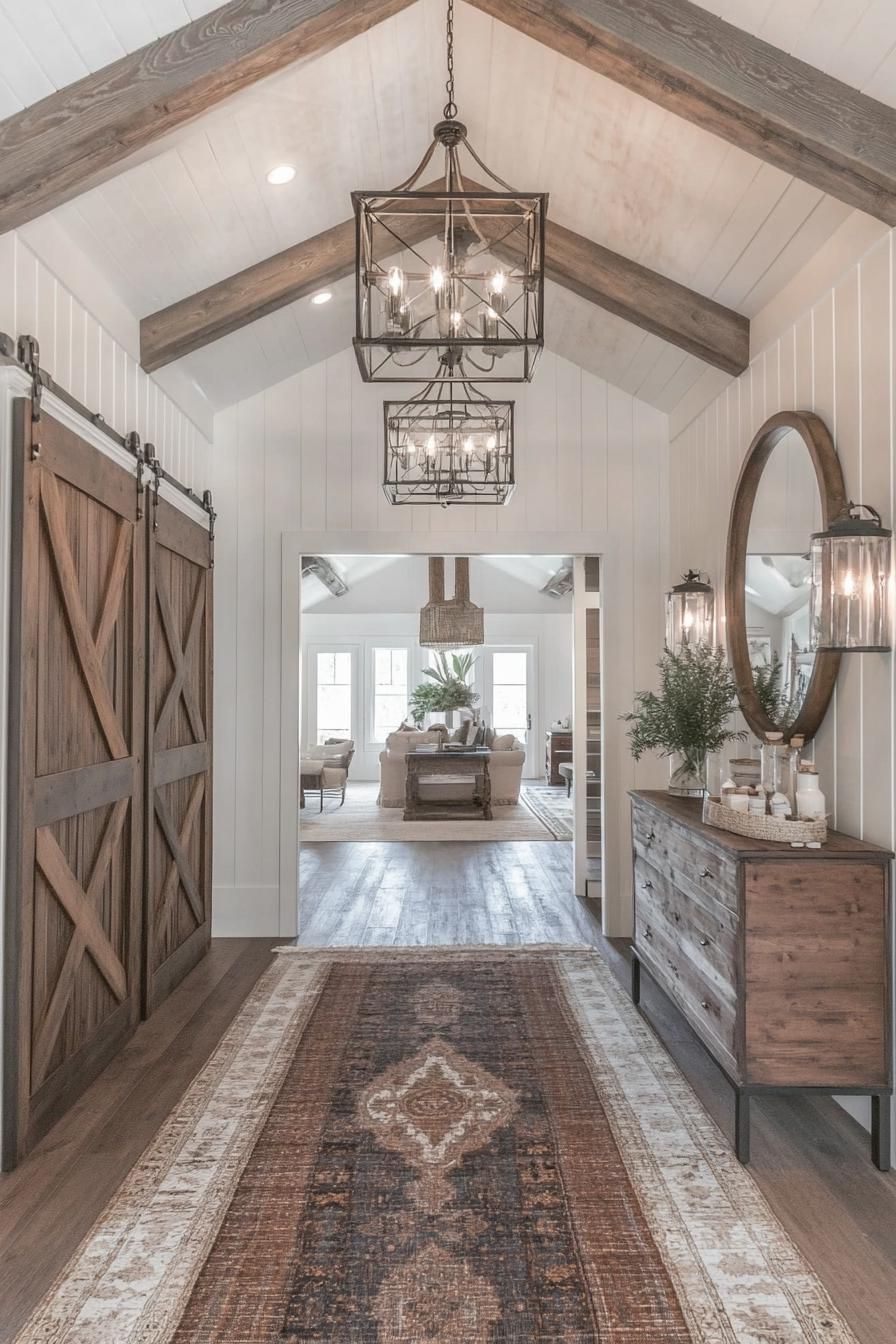 Sliding Barn Doors at the Entry