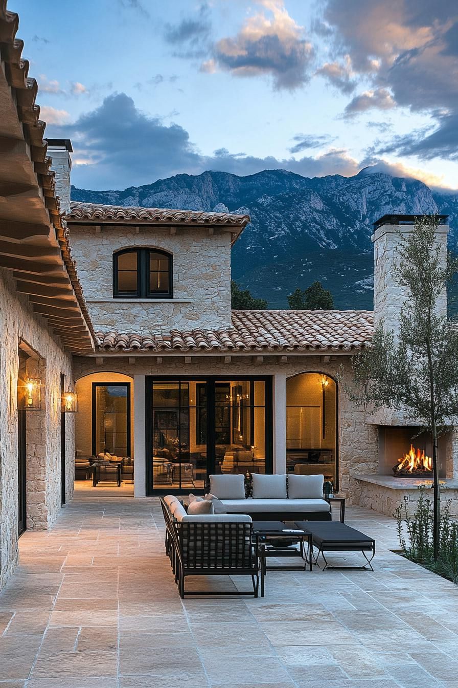 Cozy Outdoor Stone Fireplaces