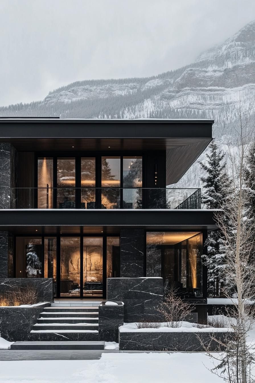 Marble-Clad Mountain Retreat Stuns