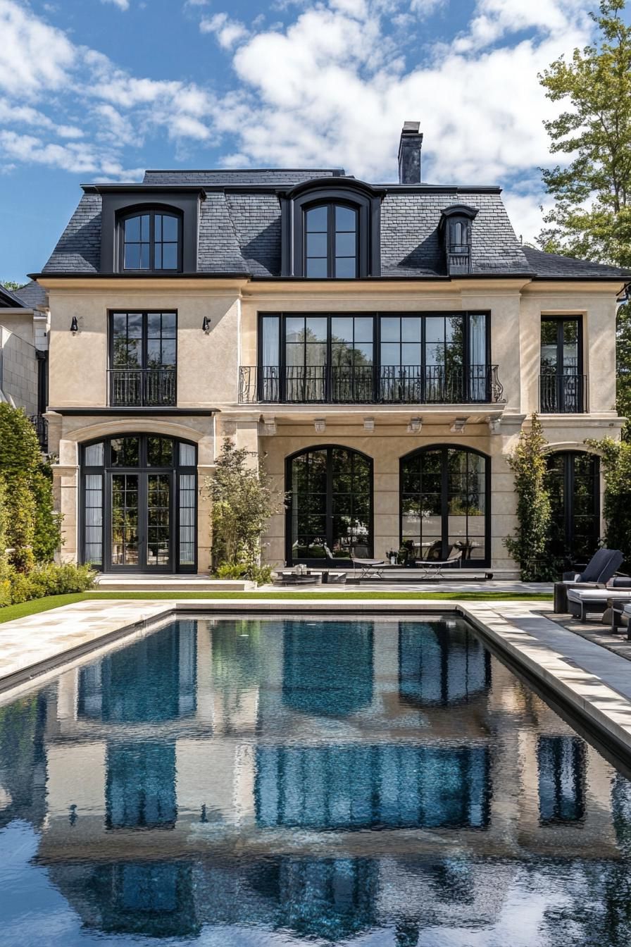 French Mansion Featuring a Private Pool