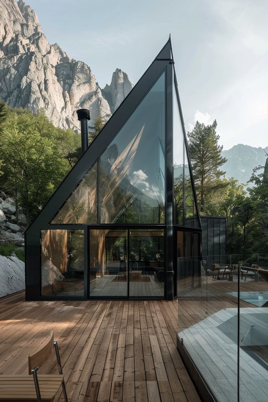 Angular Geometric Glass Cabin - photo 2