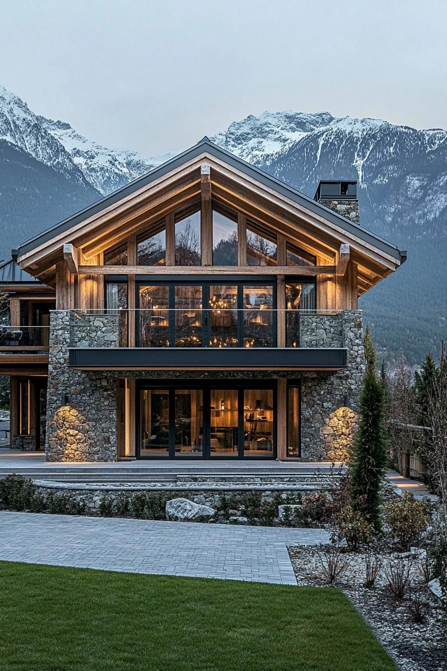 A Modern Chalet Resting in the Mountains