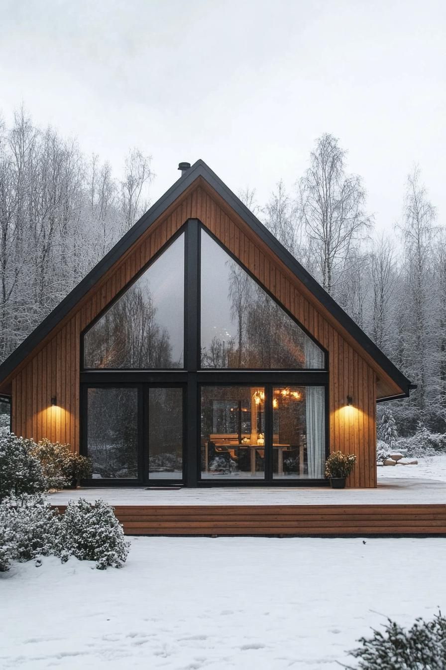 Snowy Cabin in a Winter Setting