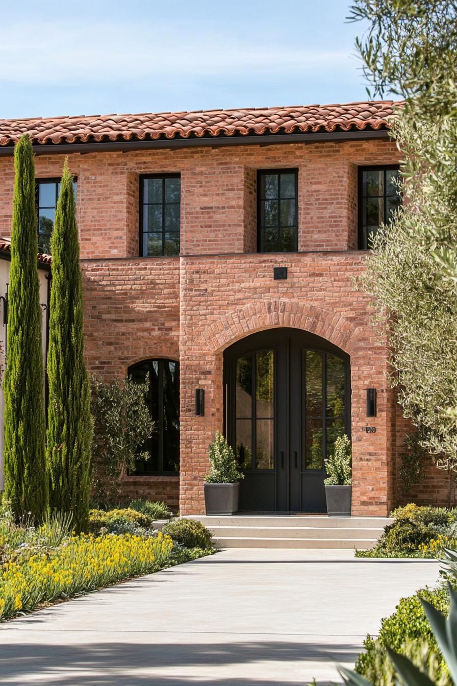 Facade Mixing Brick and Stucco