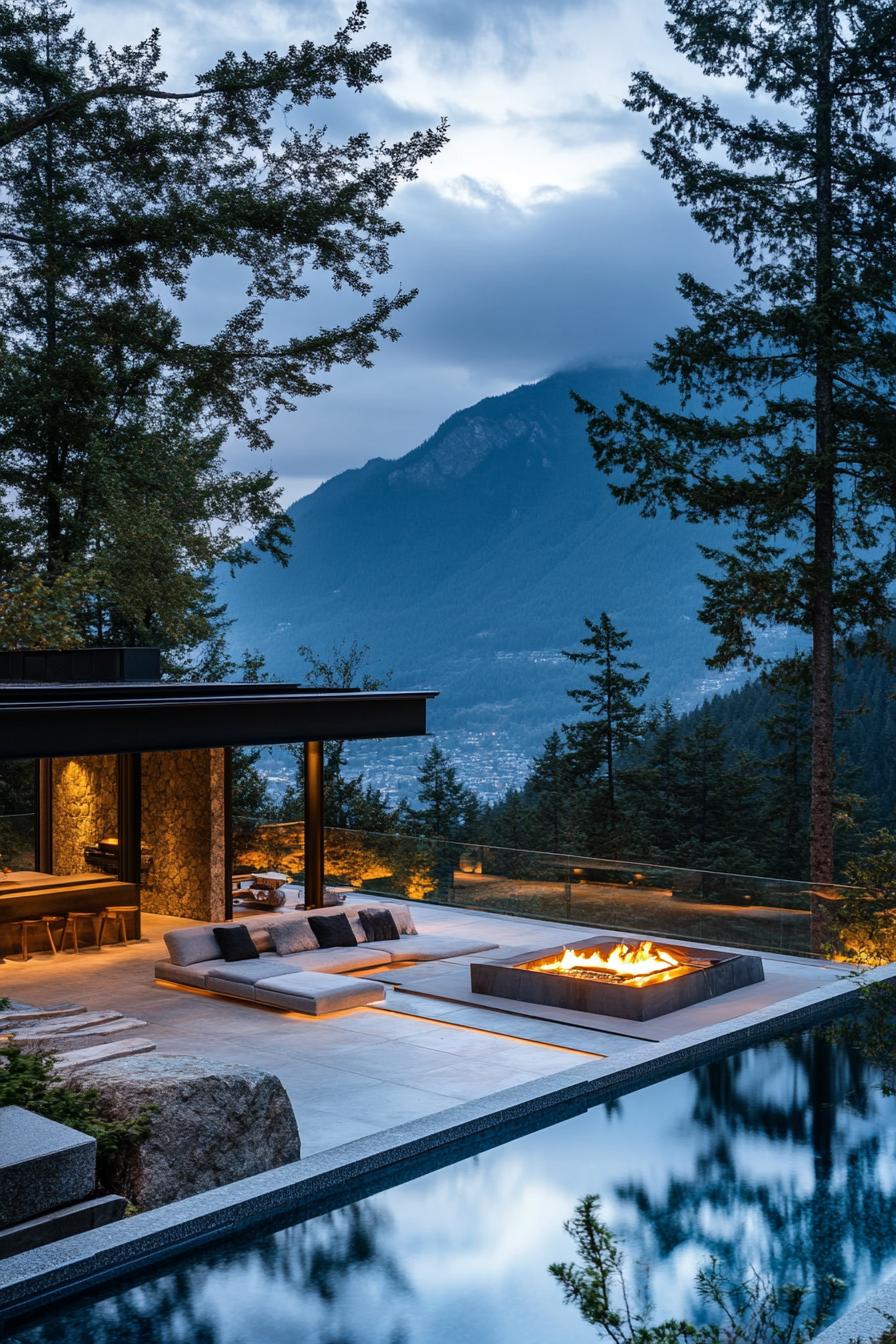 Fire Pit Beside an Infinity Edge Pool - photo 4