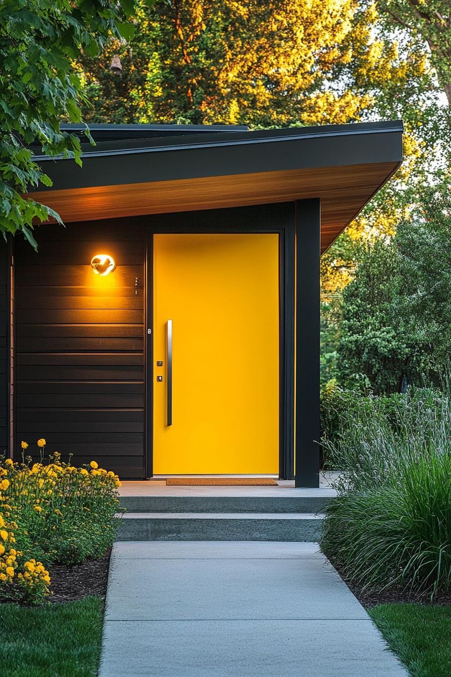 Goldenrod Yellow Door With a Steel Handle - photo 3