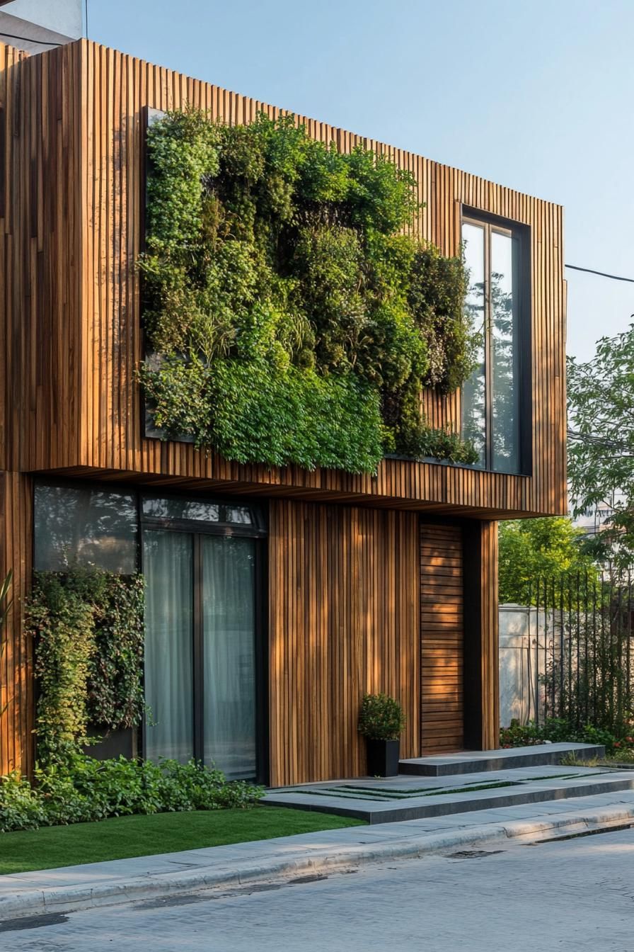 Wooden Slats Paired With Vertical Greenery - photo 2