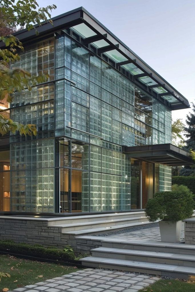 Glass Bricks in House Exteriors
