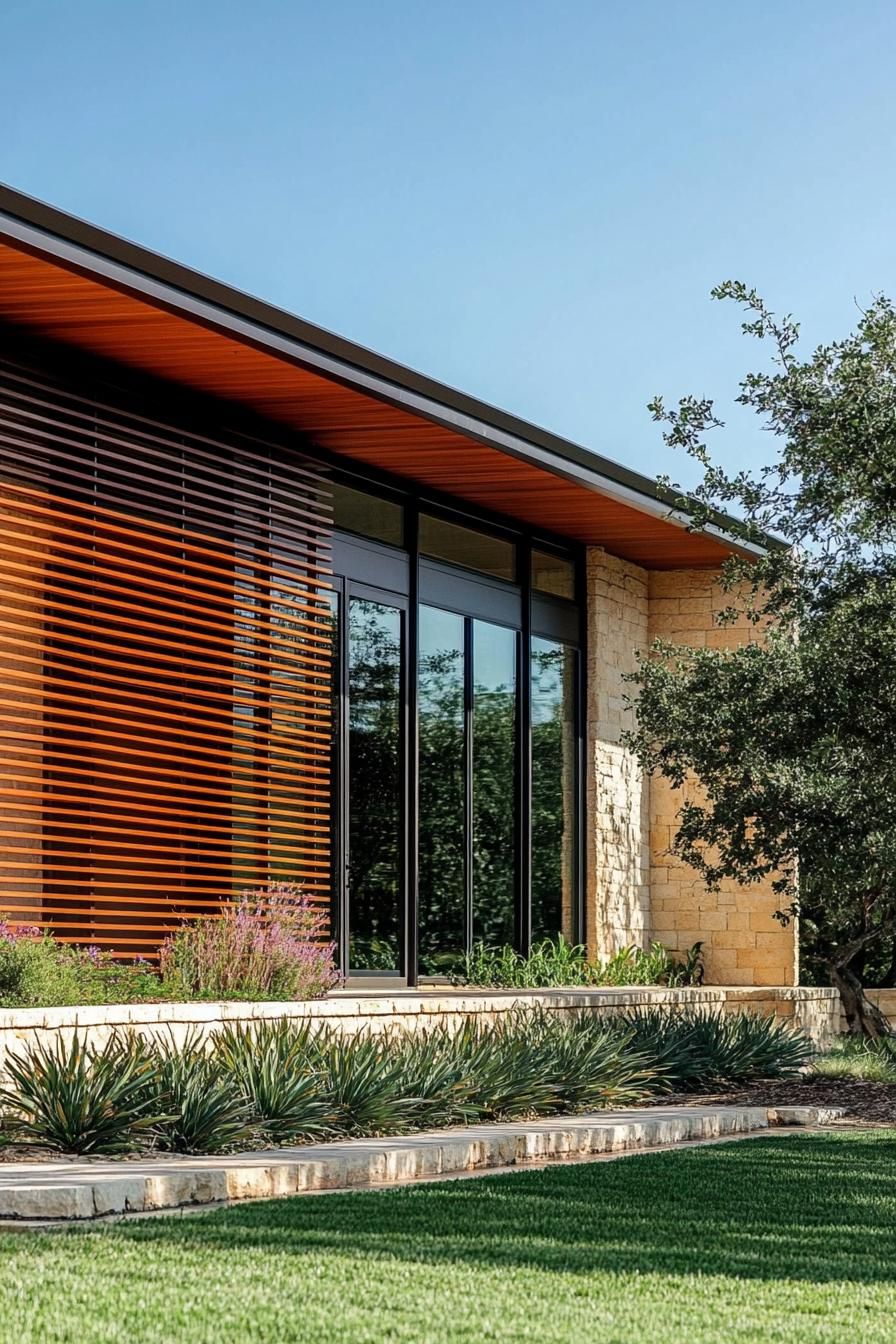 Stone Exterior Ranch With Glass Windows