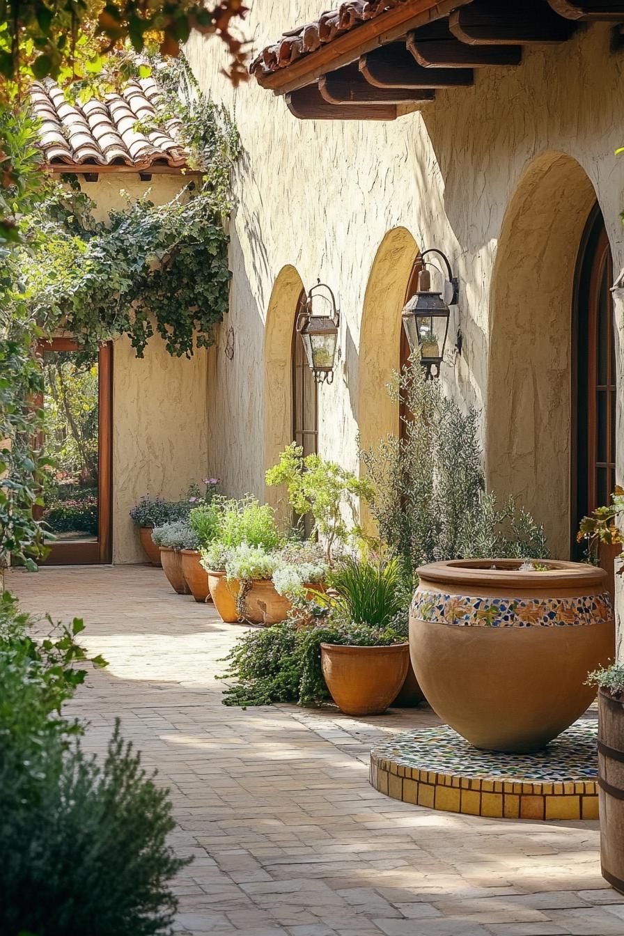 Arched Windows and Terracotta Details in a Spanish Mediterranean Home