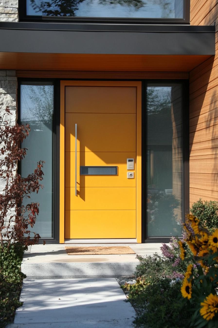 Glossy Sunflower Yellow Door With Frosted Glass - photo 2