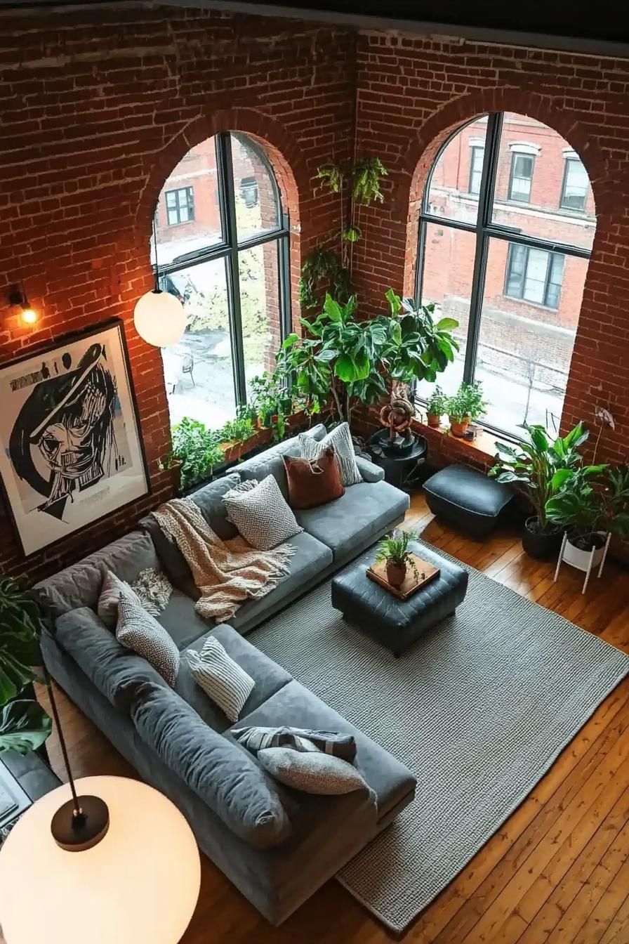 Brick Walls Paired With Black-Framed Windows
