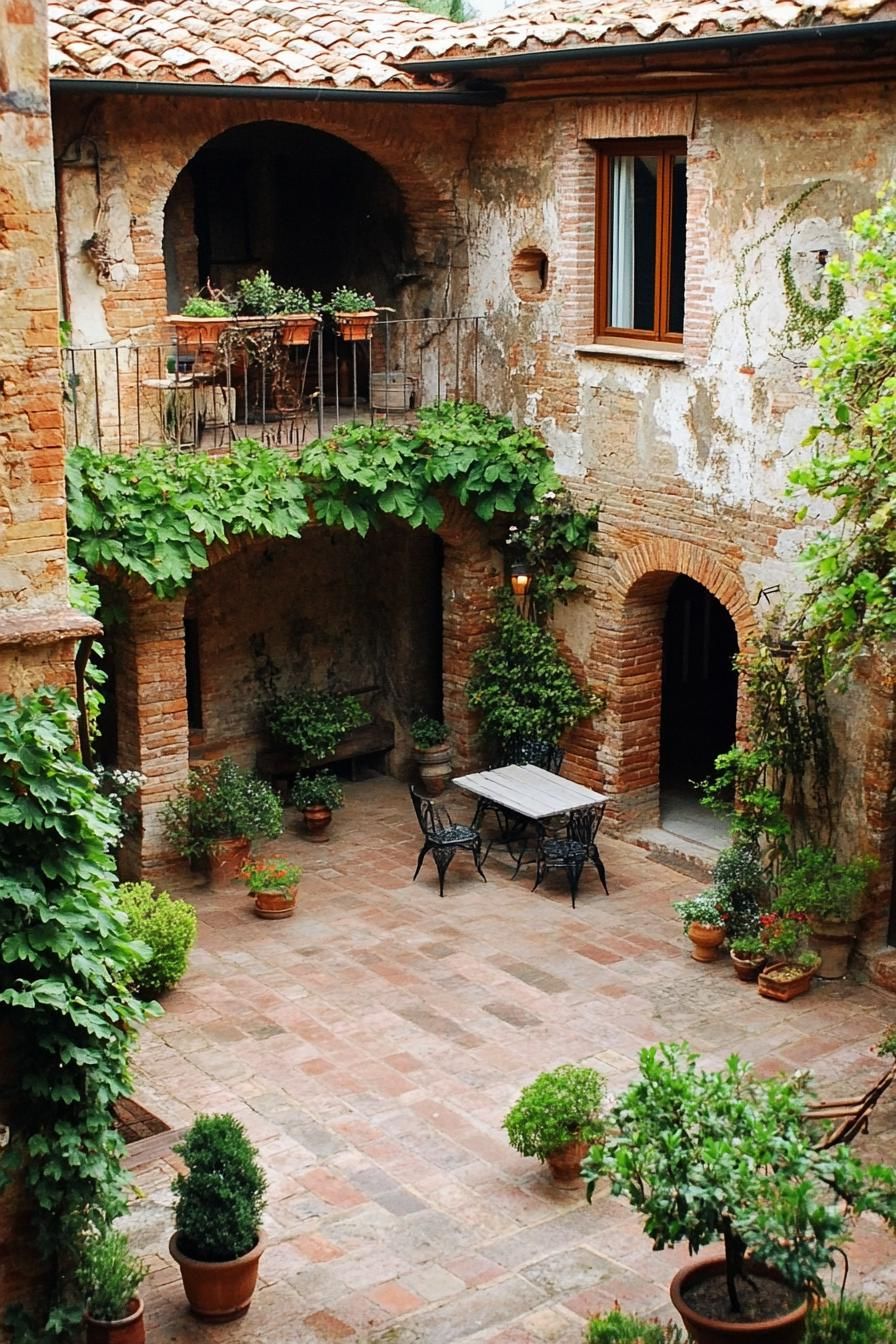 Quaint Tuscan House Courtyard