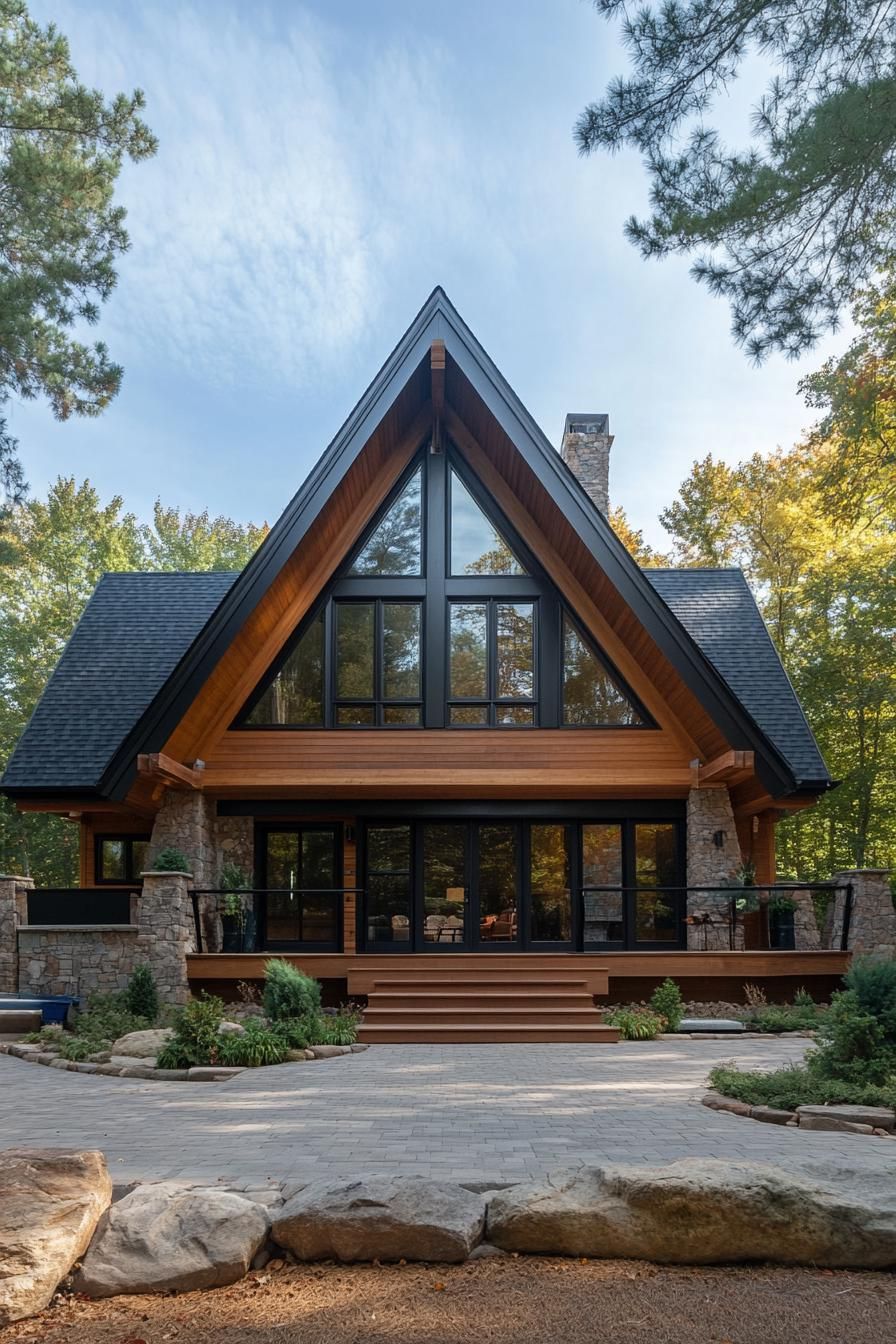 Elegant Peaks: The Charm of A-Frame Exteriors