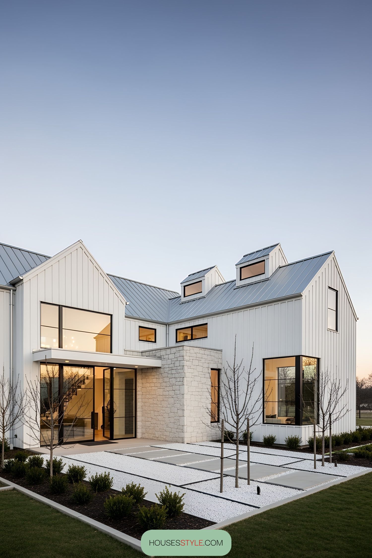 22. Modern Barn Haven in Snowy White