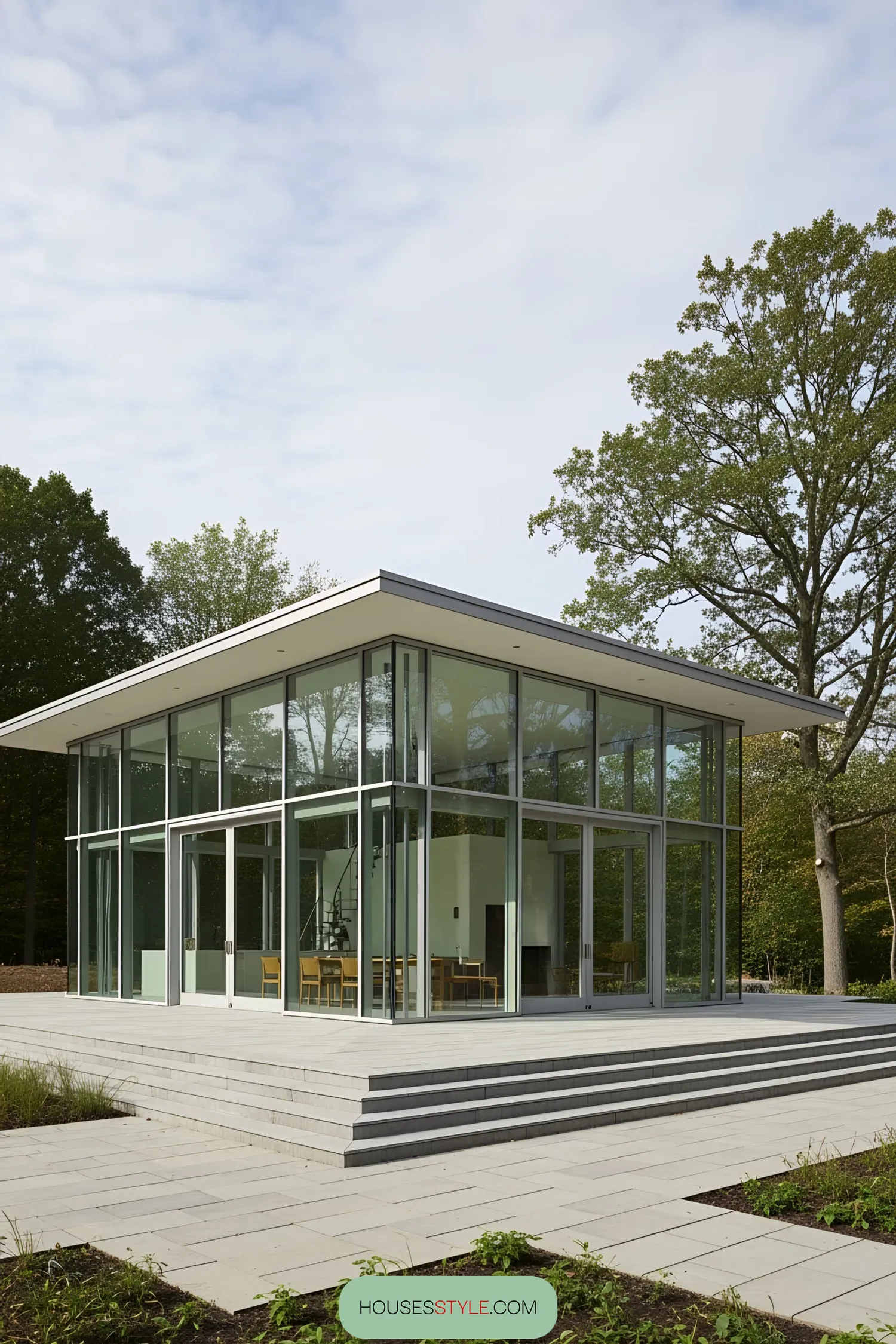 A Transparent Retreat on a Rock Ledge