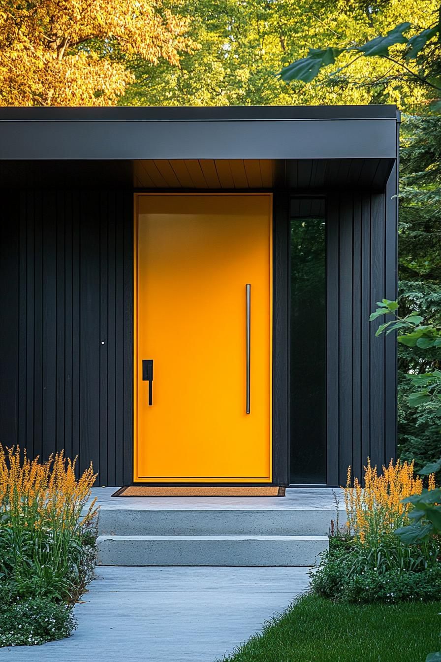 Goldenrod Yellow Door With a Steel Handle - photo 4