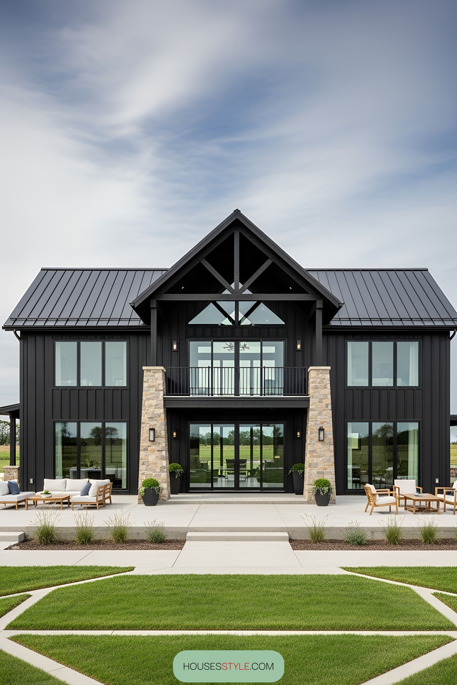 Modern Black Barn Residence