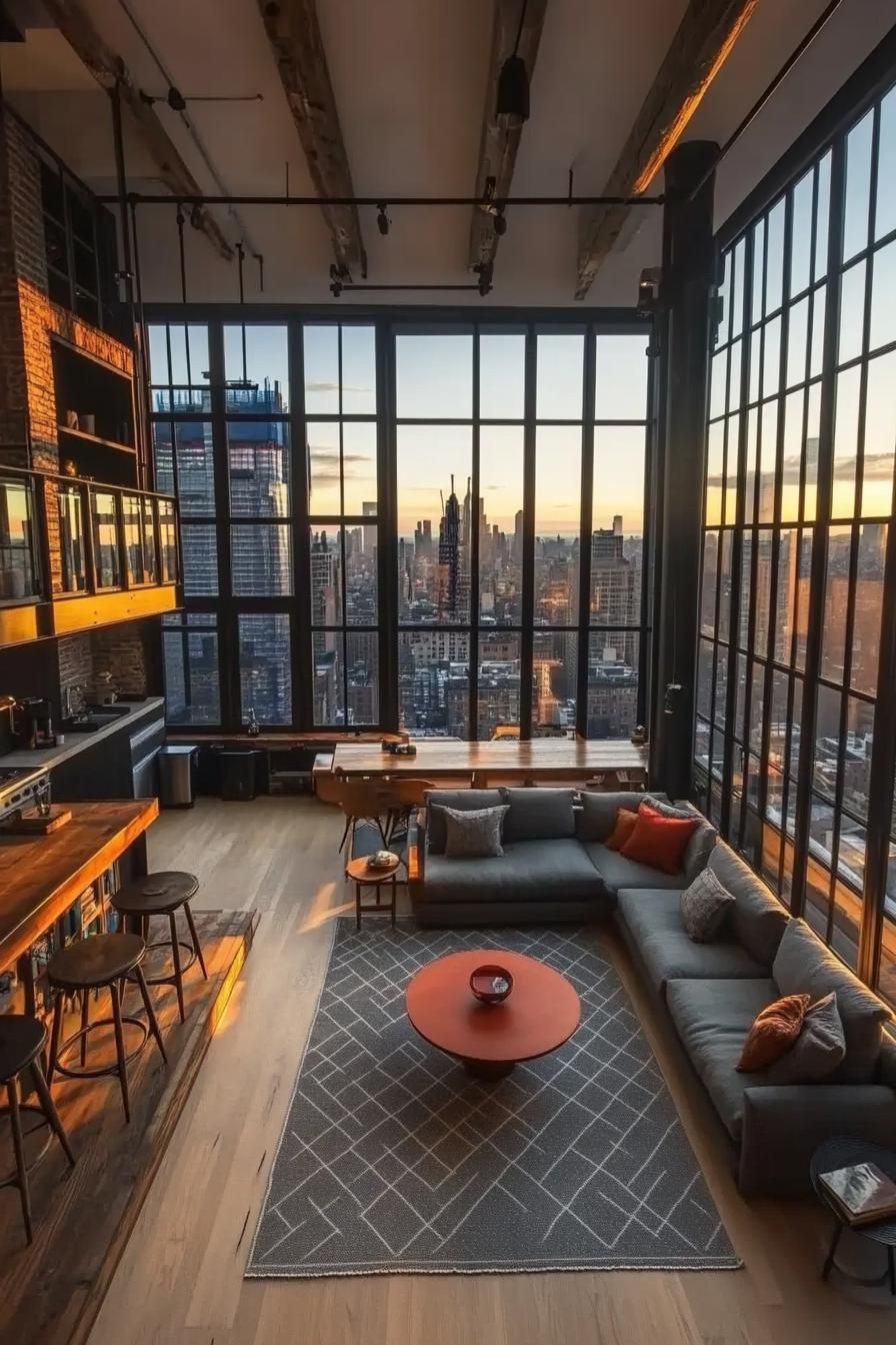 Loft Interiors With Floor-to-Ceiling Windows - photo 2