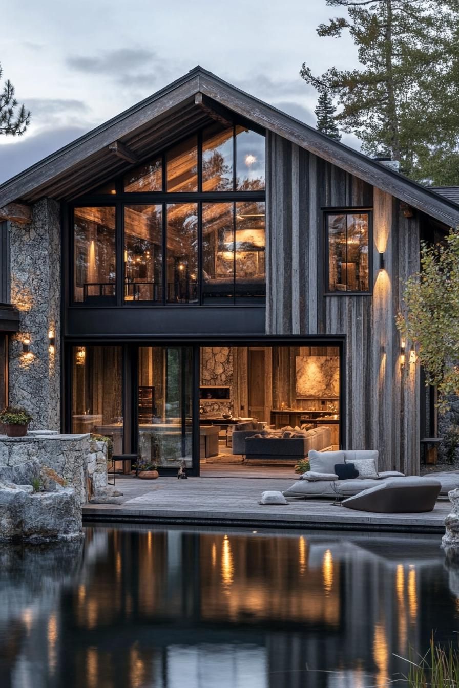 Weathered Wood Exteriors With Stone Details