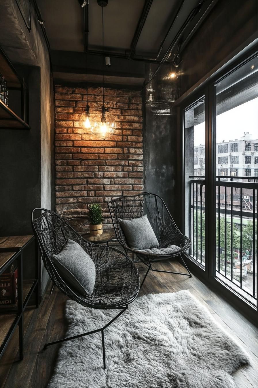 Industrial-style Balcony With Metal Railings - photo 2