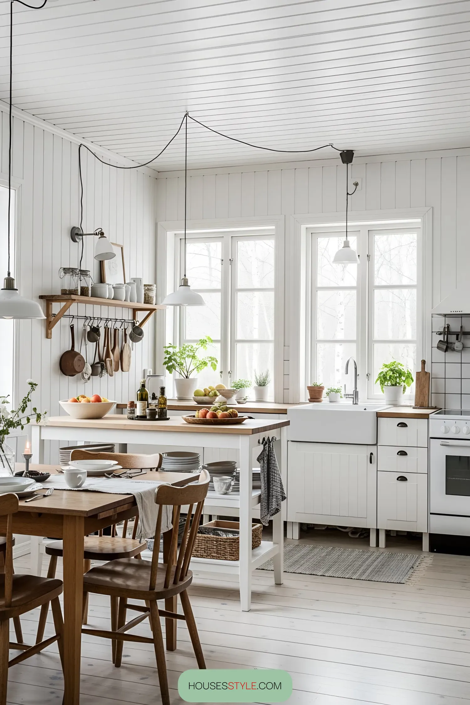 4) Chic Swedish Kitchen Style with Color