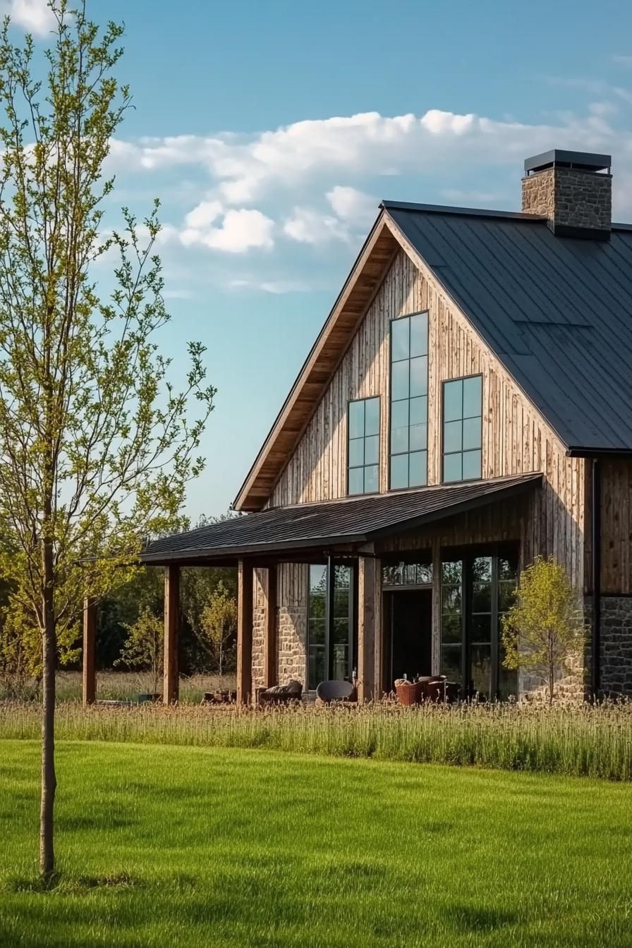 Barn Exterior Finished in Weathered Wood - photo 4
