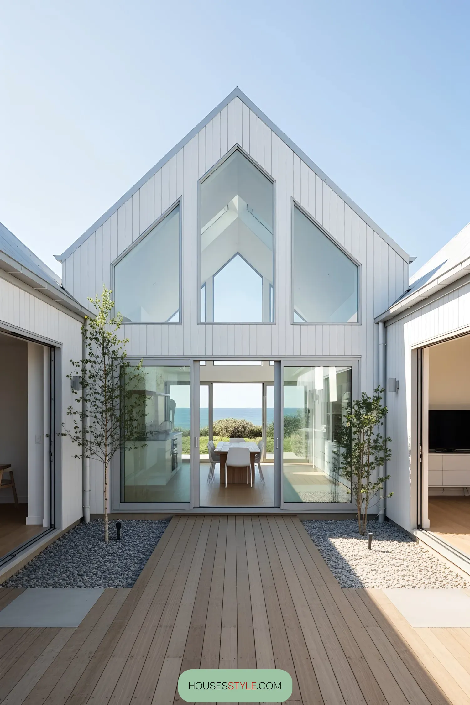 Glass-Peaked Beachfront Retreat