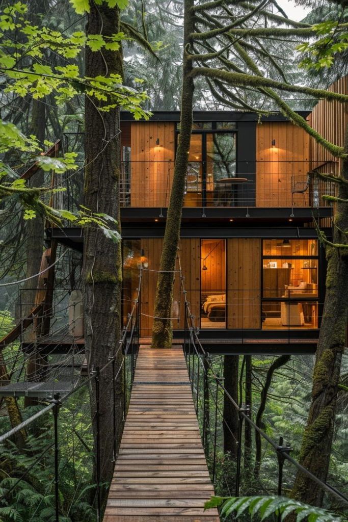 Floating Cabin Linked by Suspension Bridges - photo 3