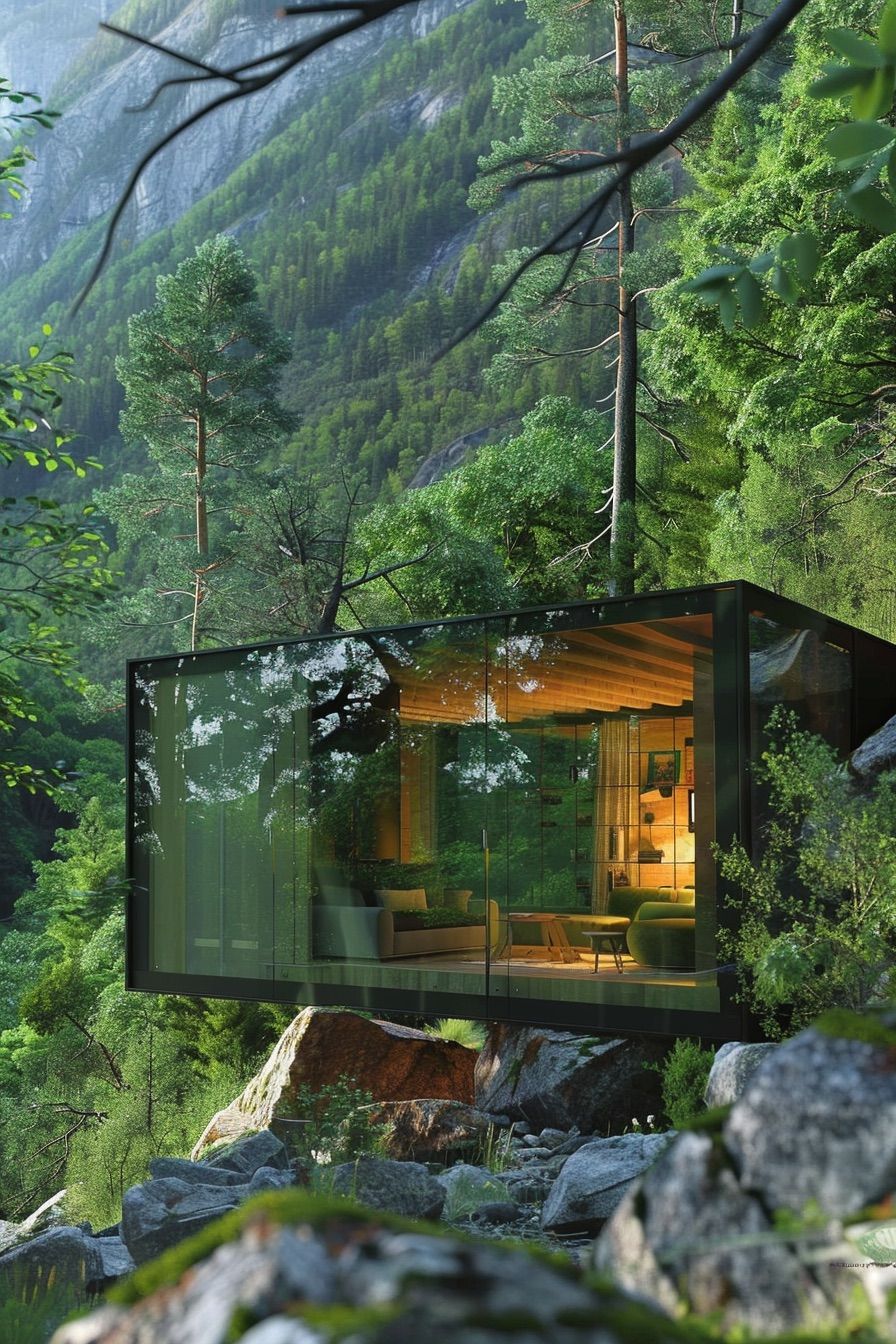 Minimalist Cube-Shaped Glass Cabin - photo 4