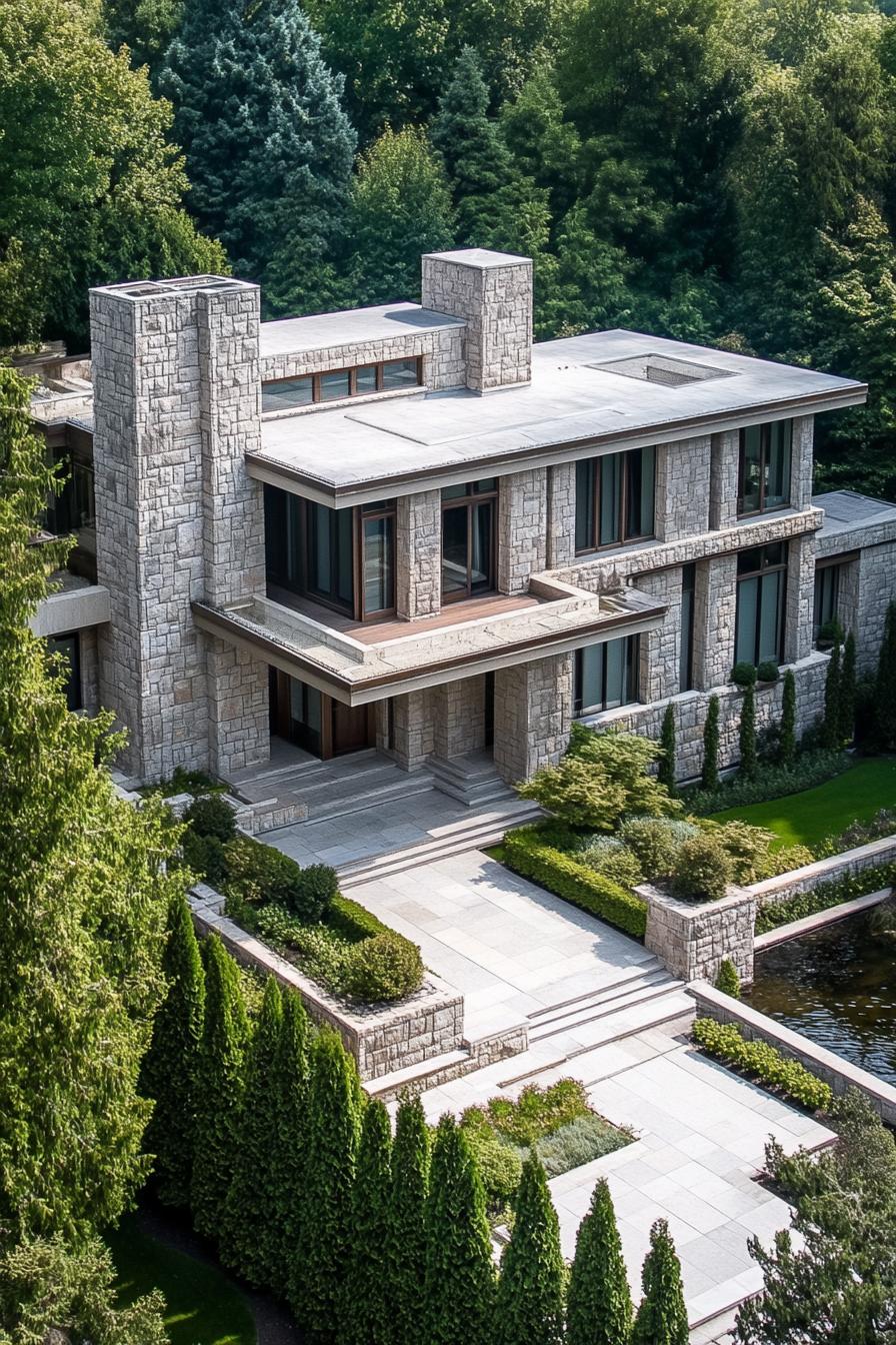 59) Modern Mansion Set in Lush Greenery
