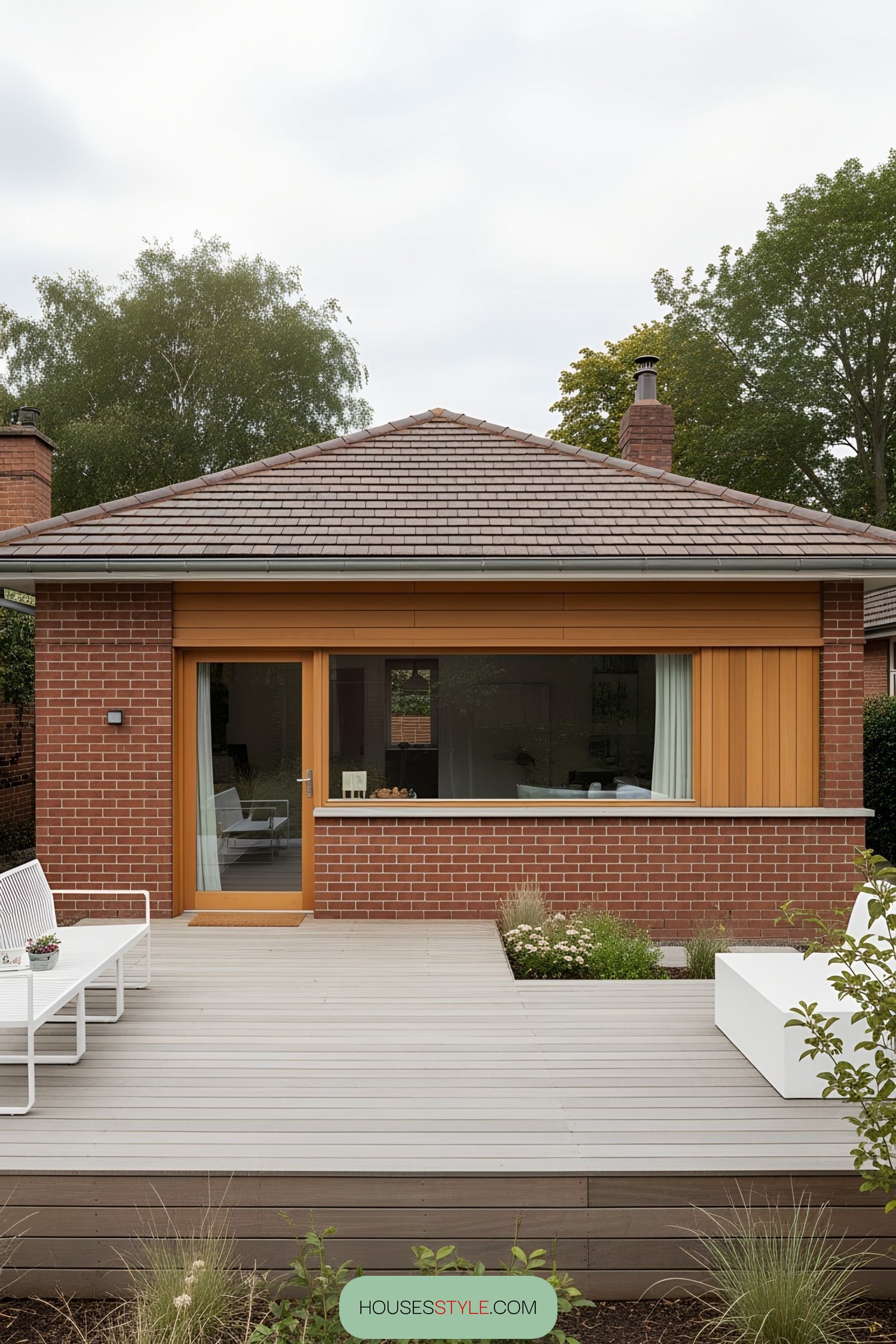 A Small Brick House Tucked in the Woods