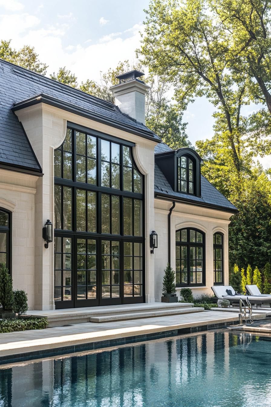 French Mansion With Poolside Charm