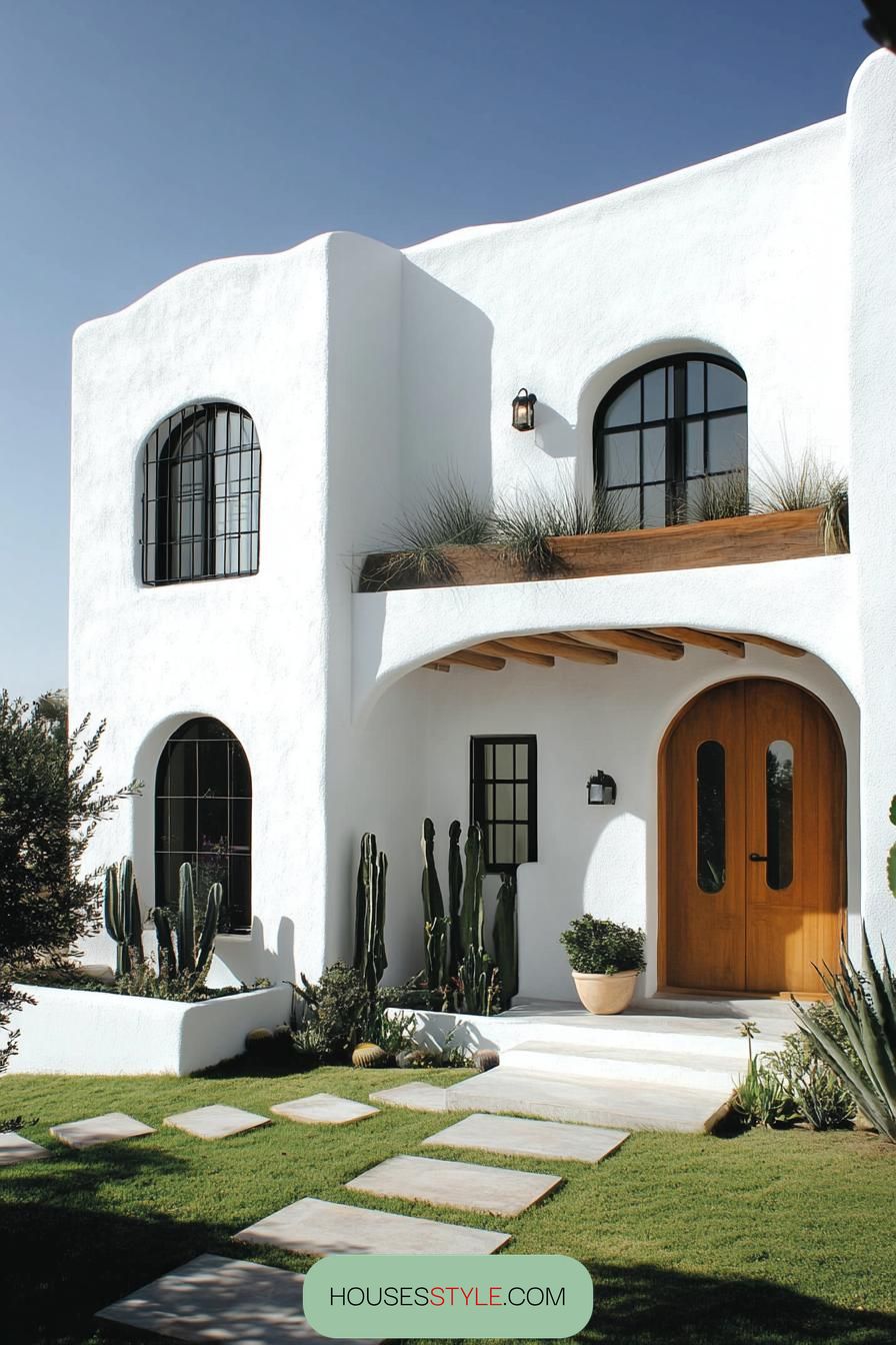Sunlit Escape with Arches and Cacti