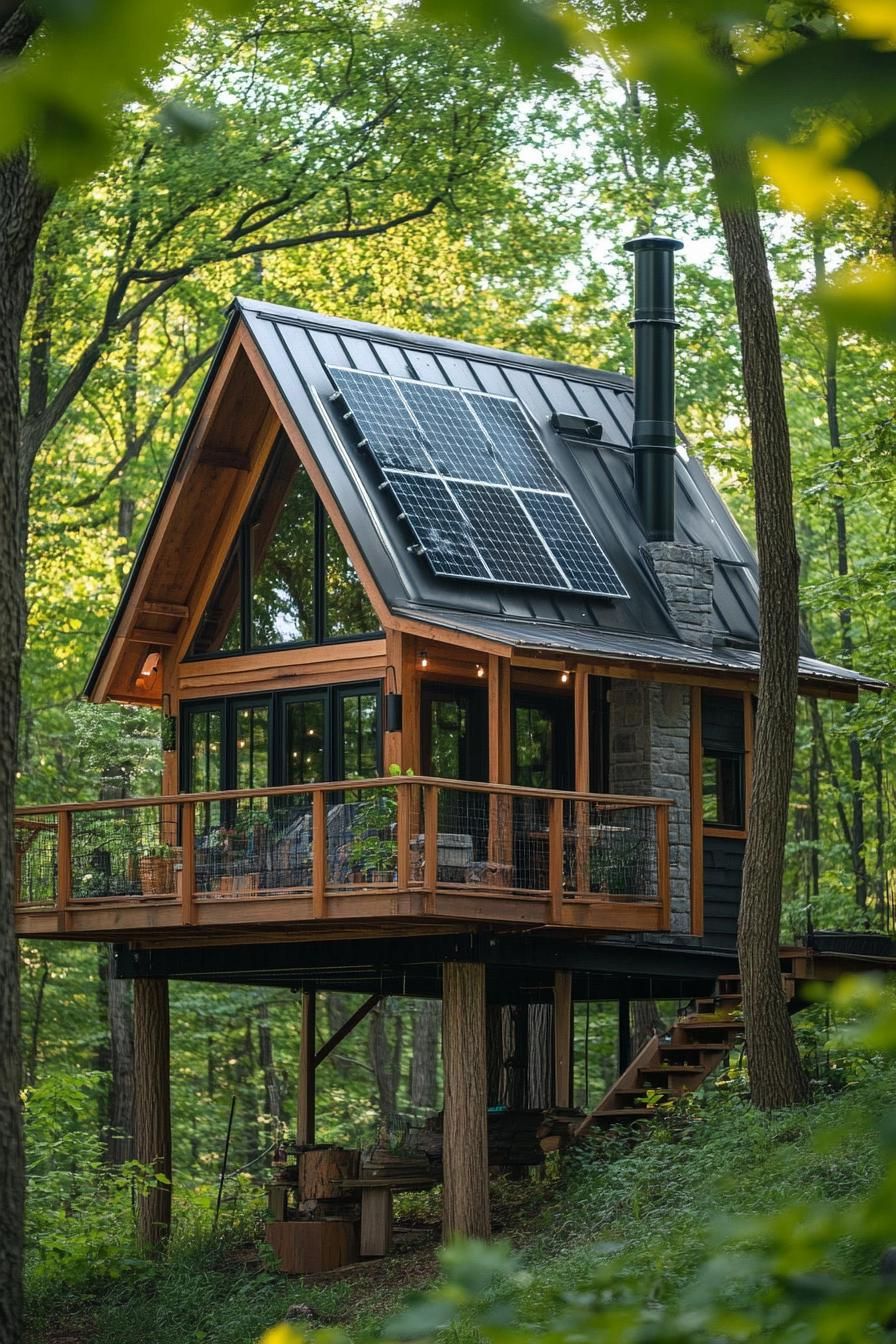 Compact Eco-friendly Cabins With Solar Power