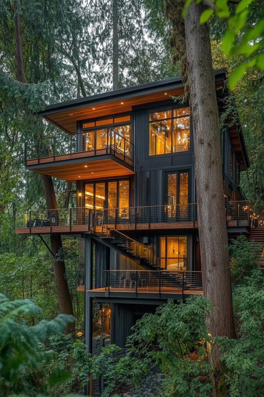 Multi-level Cabins Inspired By Treehouses
