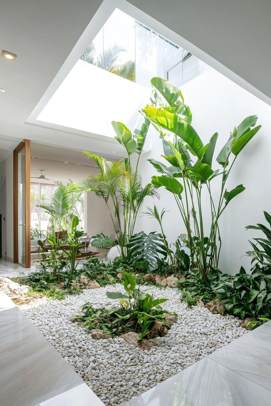 Skylit Indoor Courtyard Garden