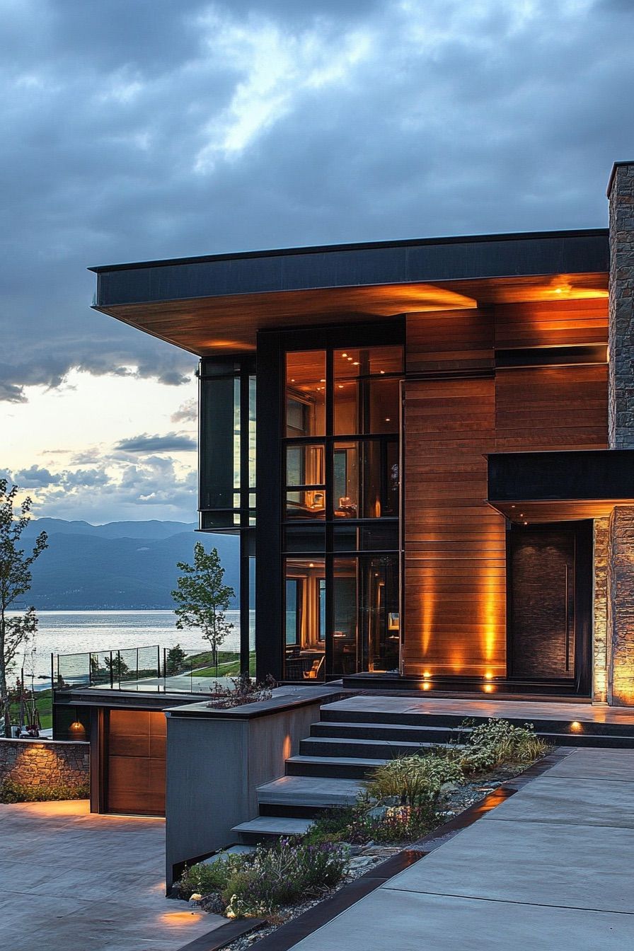 Steel and Wood Facade Style