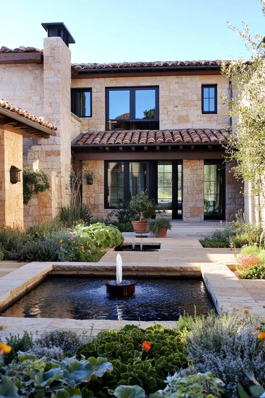 A Courtyard Centered on a Water Fountain - photo 3
