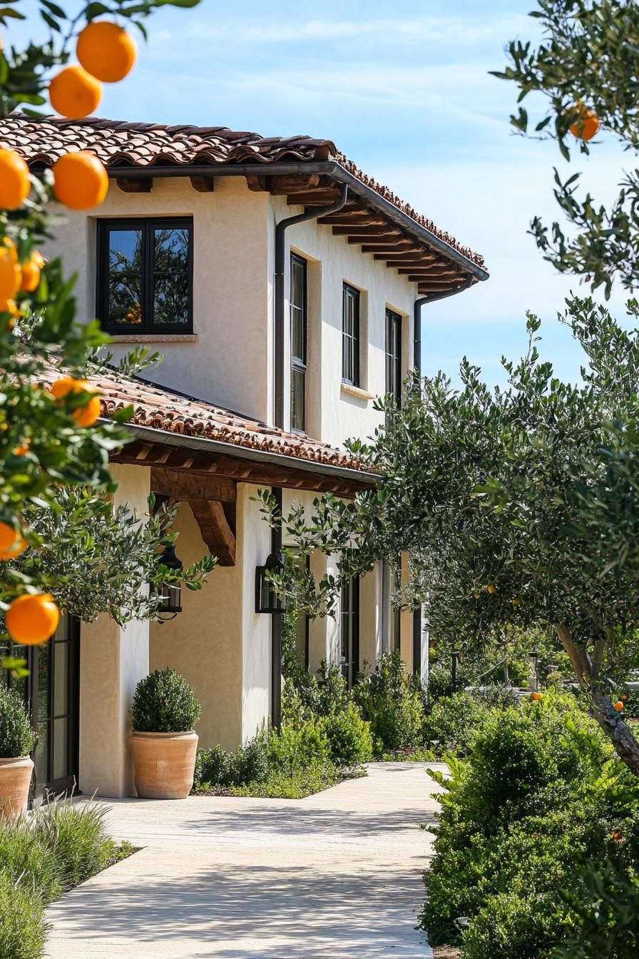 Exposed Wooden Beams Along the Eaves