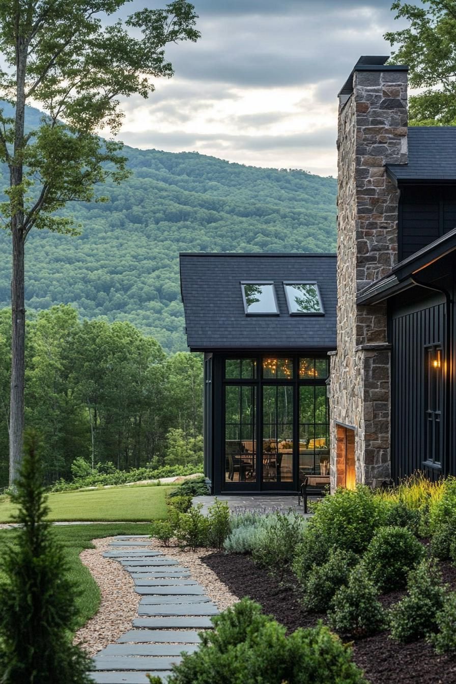 Dark Stone Exterior With Panoramic Windows - photo 3