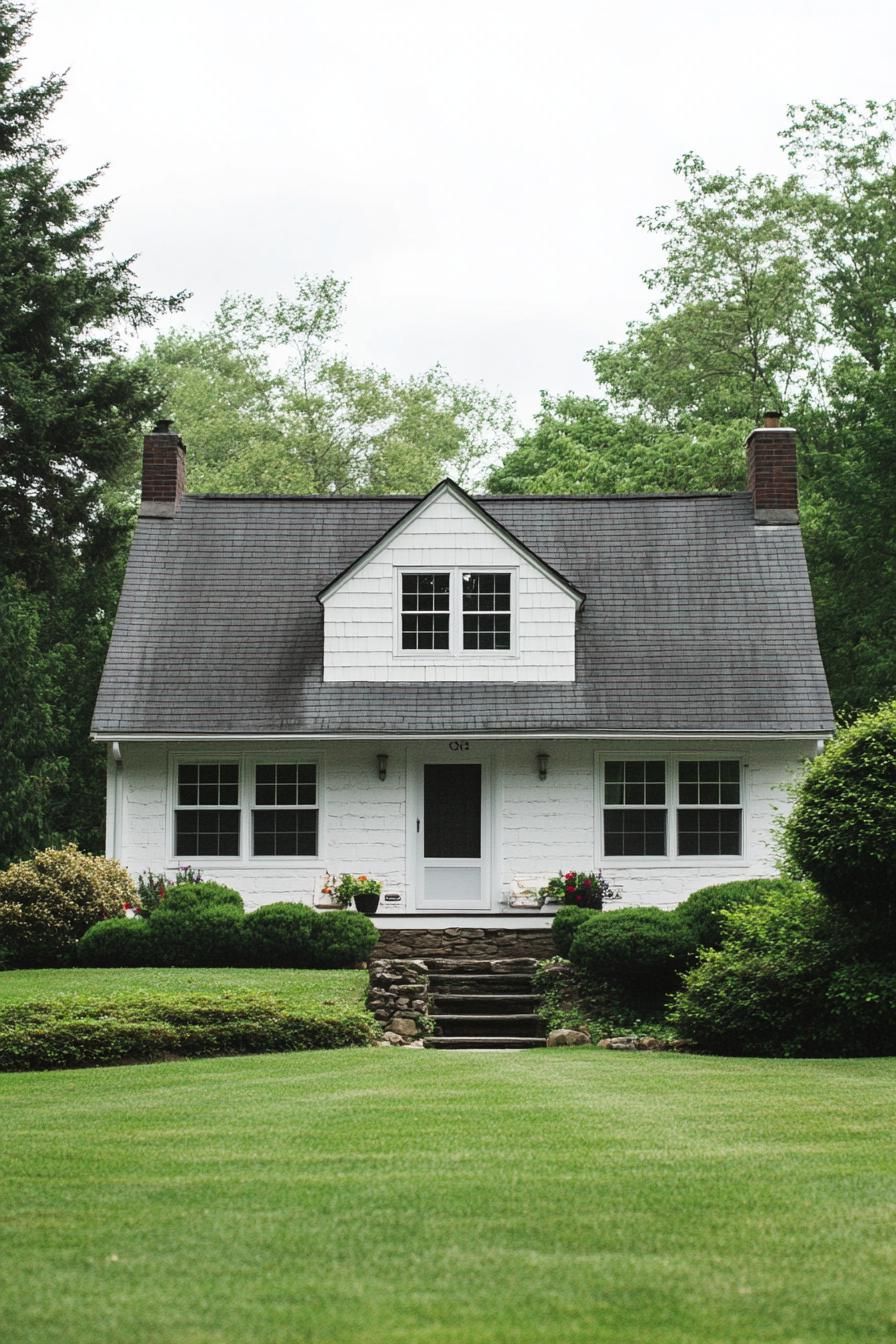 A Compact Cottage With a Green Lawn