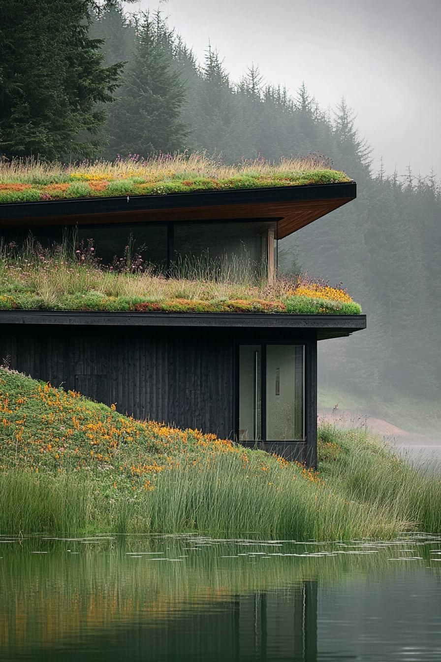 Green Roof Planted With Wildflowers