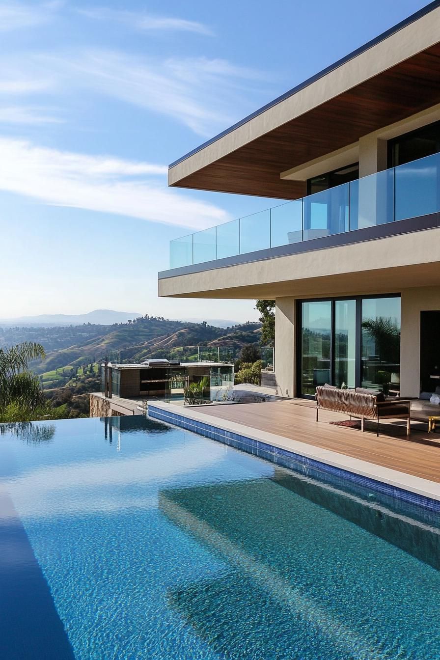 Infinity Pool With Glass-Walled Deck