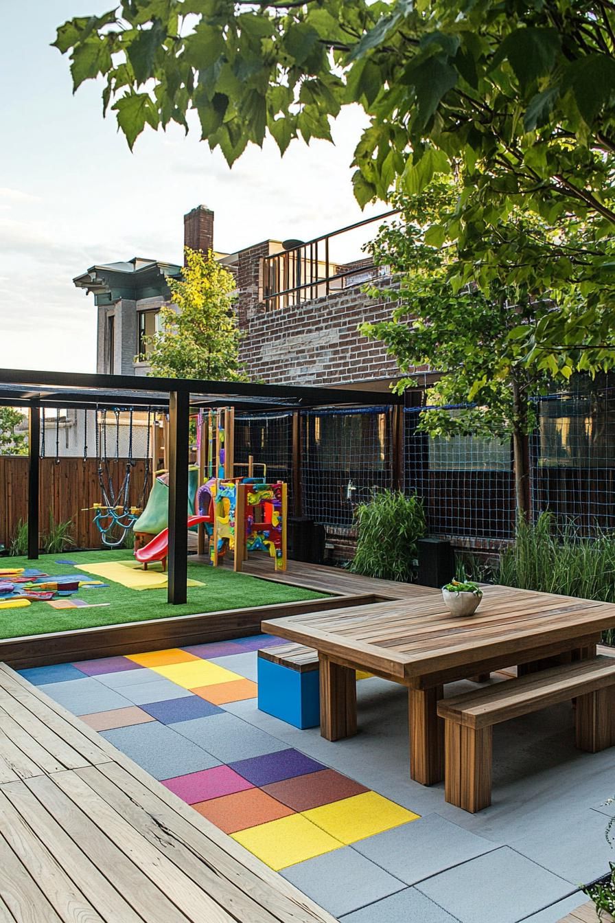 Kids' Rooftop Play Area With Safety Flooring