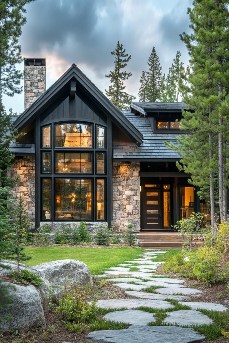 Stone Cottage Among the Pines
