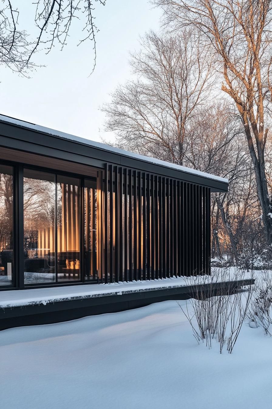Black Aluminum Facade With Vertical Slats - photo 2