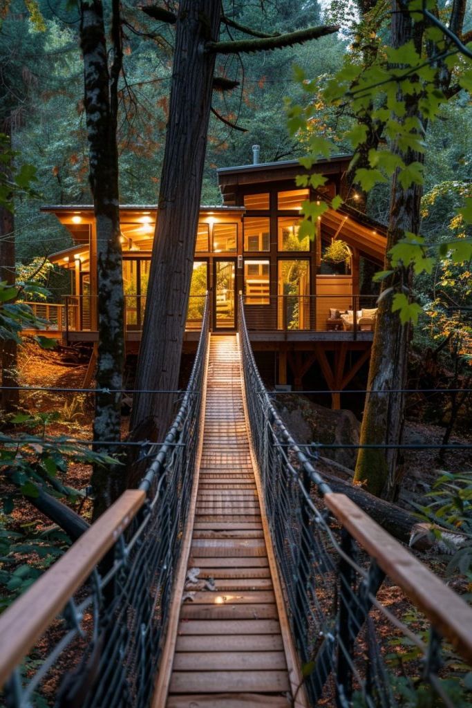 Floating Cabin Linked by Suspension Bridges - photo 4
